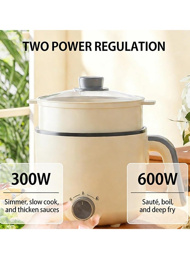 2L Multi-functional Electric Cooker, 300-600W Portable Travel Electric Cooker, Can Be Used for Cooking Noodles, Stir-frying, Hot Pot, and Soup Making. - Image 3